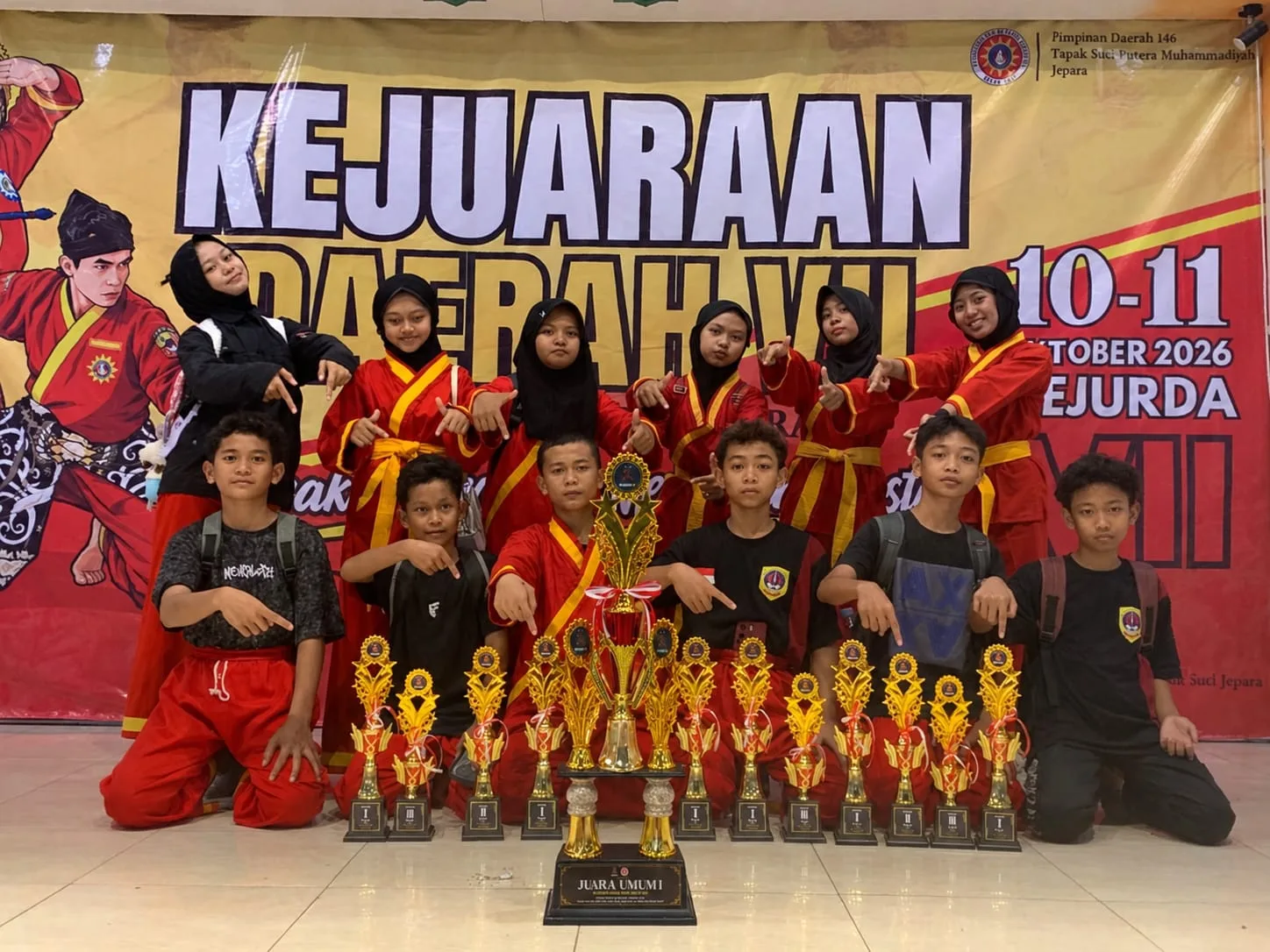 SMPN 2 Nalumsari Raih Juara Umum 1 Kejurda VII Tapak Suci Jepara, Borong 7 Medali Emas
