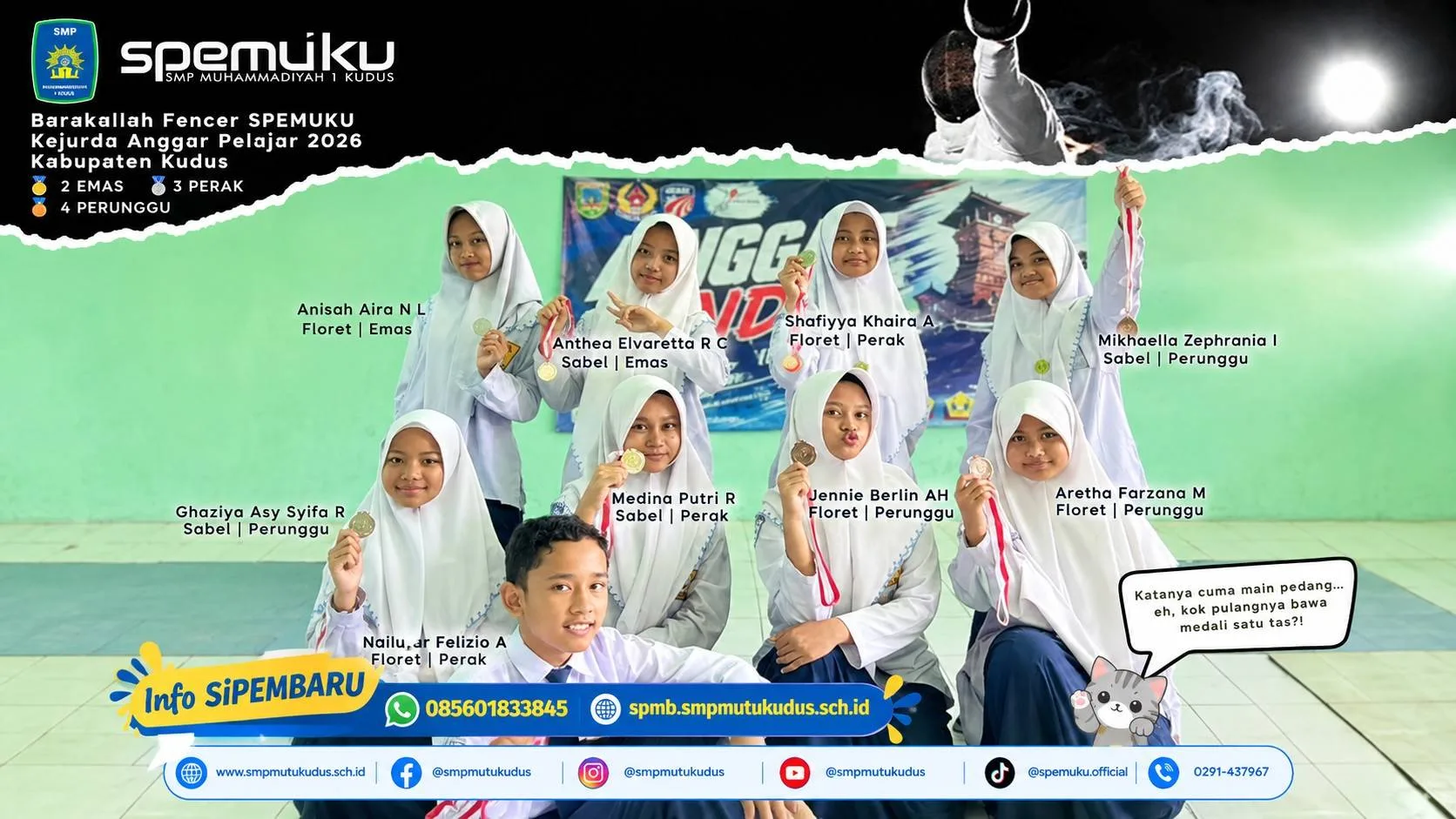 Mengharumkan SPEMUKU di Tingkat Kabupaten, Bukti Sukses Pembinaan Atlet Muda Anggar di SMP Muhammadiyah 1 Kudus