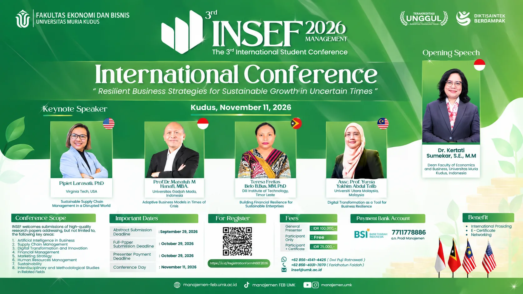 FEB Universitas Muria Kudus Gelar INSEF 2026, Bahas Strategi Bisnis Tangguh di Tengah Ketidakpastian Global