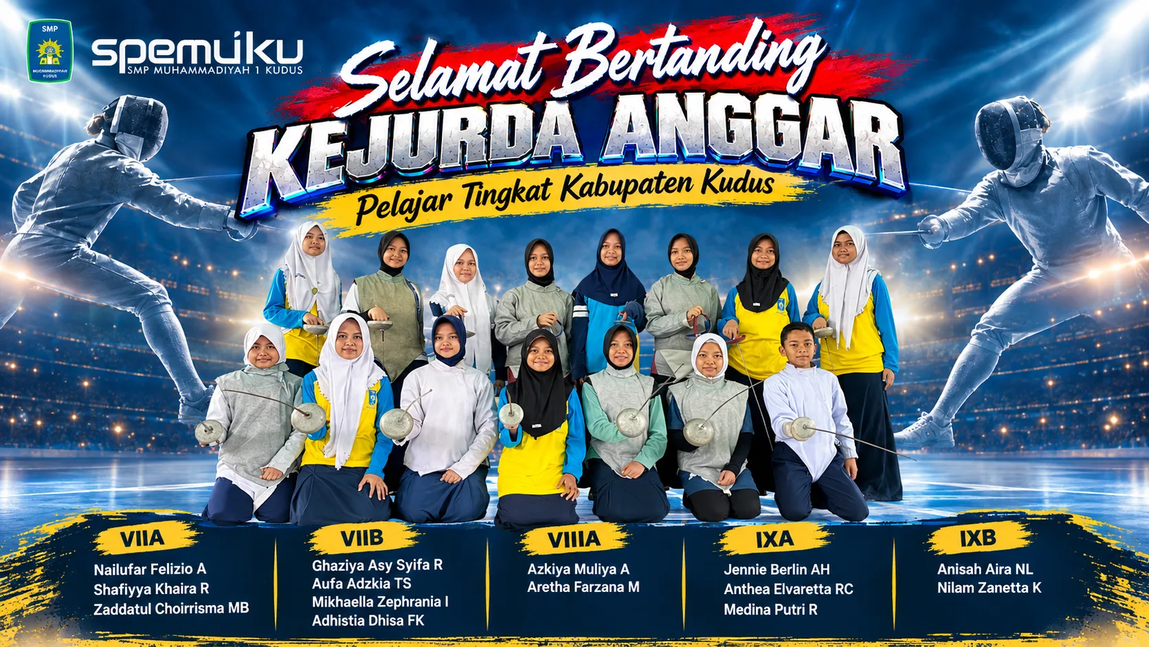 Bikin Bangga! 15 Srikandi Anggar Spemuku Siap Guncang Kejurda Pelajar Kudus 2026, Ini Daftar Namanya! 